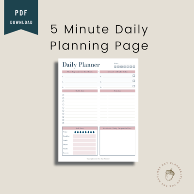 5 Minute Daily Planning Page